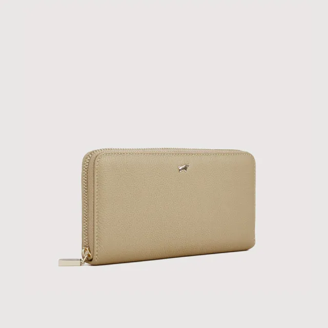 【BRAUN BUFFEL 德國小金牛】維那斯-C 12卡拉鍊長夾-淺棕色(BF868-602-CR) 錢包送禮推薦