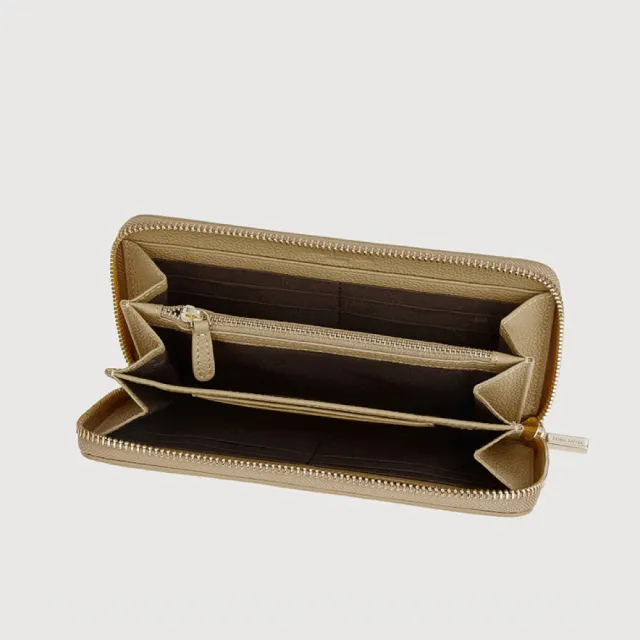 【BRAUN BUFFEL 德國小金牛】維那斯-C 12卡拉鍊長夾-淺棕色(BF868-602-CR) 錢包送禮推薦