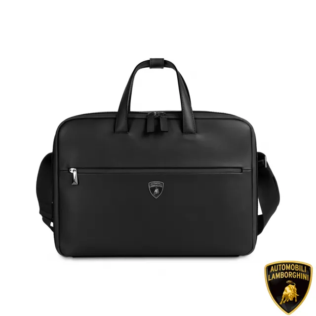 【Automobili Lamborghini】藍寶堅尼 限量2折 義大利頂級小牛皮公事包肩背包 全新專櫃展示