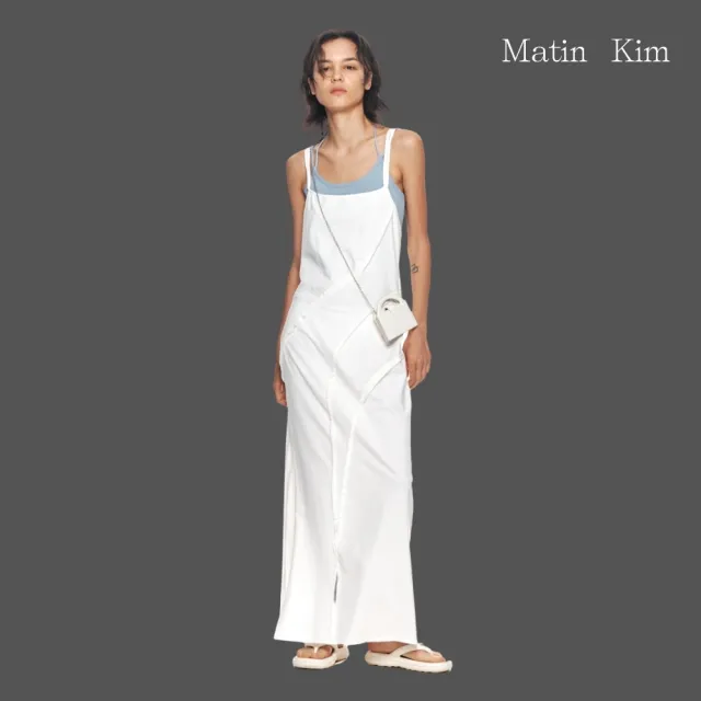 【MATIN KIM】官方旗艦 剪裁層次設計洋裝(白色)