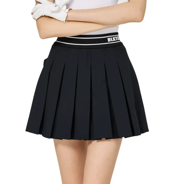 【BLKTEE GOLF】出清特價 彈性高腰學院風女百褶裙-黑.墨綠.卡其(高爾夫女裙 百褶裙 短裙 A字裙)