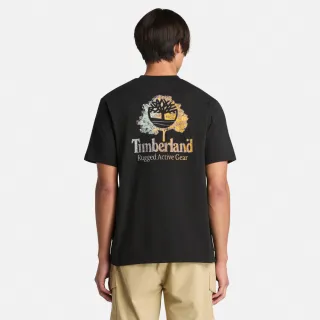 【Timberland 官方旗艦】男款黑色背後圖案短袖T恤(A6A8B001)