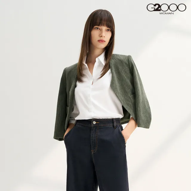 【G2000】女款 時尚短版休閒外套-橄欖綠(4128702058)