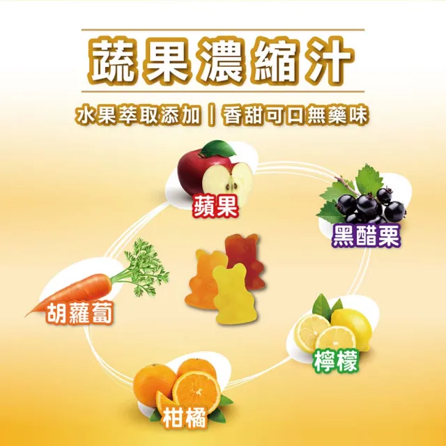 【Heilusan 好立善】維他命小熊軟糖60顆3入組(含水果濃縮汁.QQ口感.取代零食)