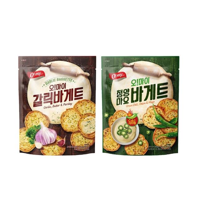 【O!MY FOOD 歐邁福】法式麵包餅乾300g 香蒜奶油 青陽辣椒美乃滋 
