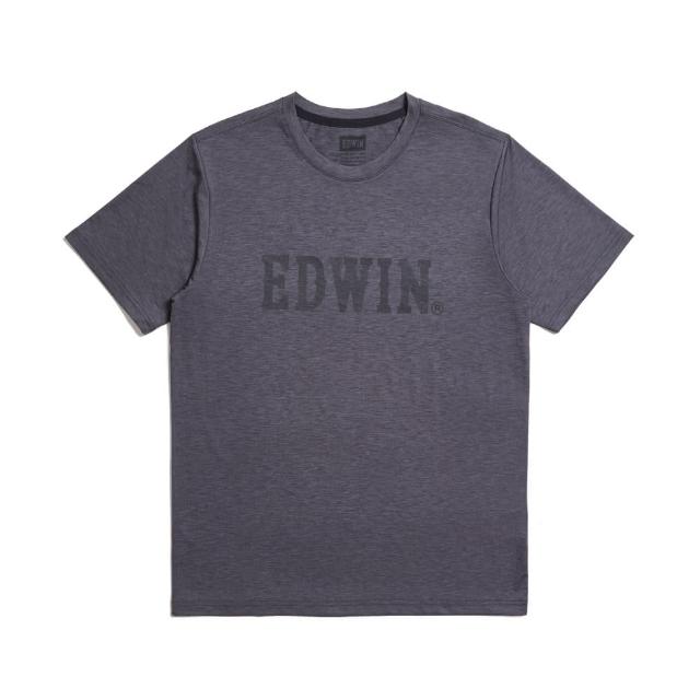 【EDWIN】男裝 涼爽系列 大印花短袖T恤(黑灰色)