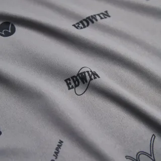 【EDWIN】男裝 加大碼 涼爽系列 滿版印花短袖T恤(暗灰色)
