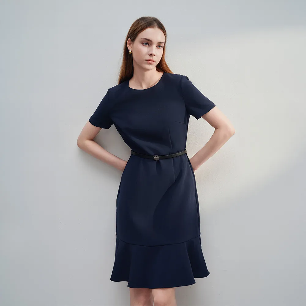 【G2000】時尚簡約四面彈性洋裝(2款可選)