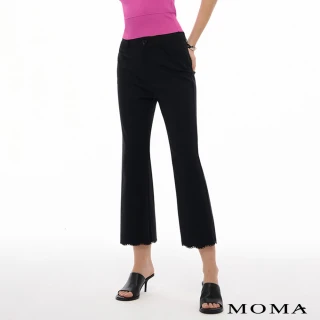 【MOMA】簡約鏤空細節亞麻長褲(兩色)