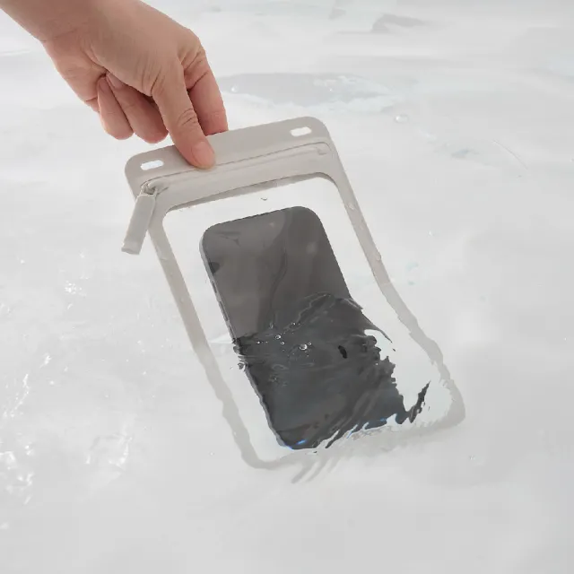 【MUJI 無印良品】自由組合手機小物收納包/防水型 216x125x1.3mm/數量1入(共2色)