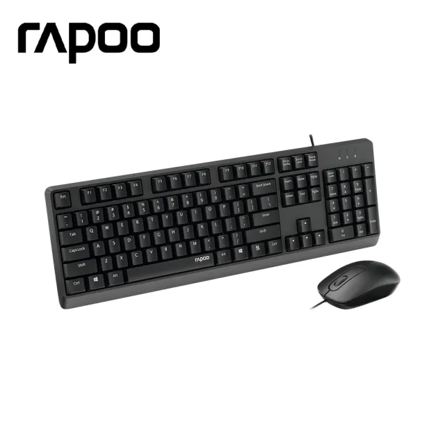 【rapoo 雷柏】X130PRO有線光學鍵鼠組-黑