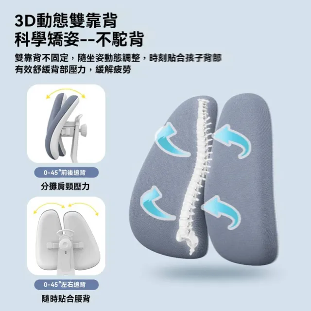 【家貝康】自動追背 座位可旋轉(兒童椅 學習椅 靠背椅 寫字椅 升降椅 書桌椅 坐姿椅 預購15天)