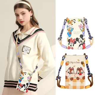 【Disney 迪士尼】加價購 米奇家族/奇奇蒂蒂 手機袋(可愛印花、解放雙手、時尚便攜)