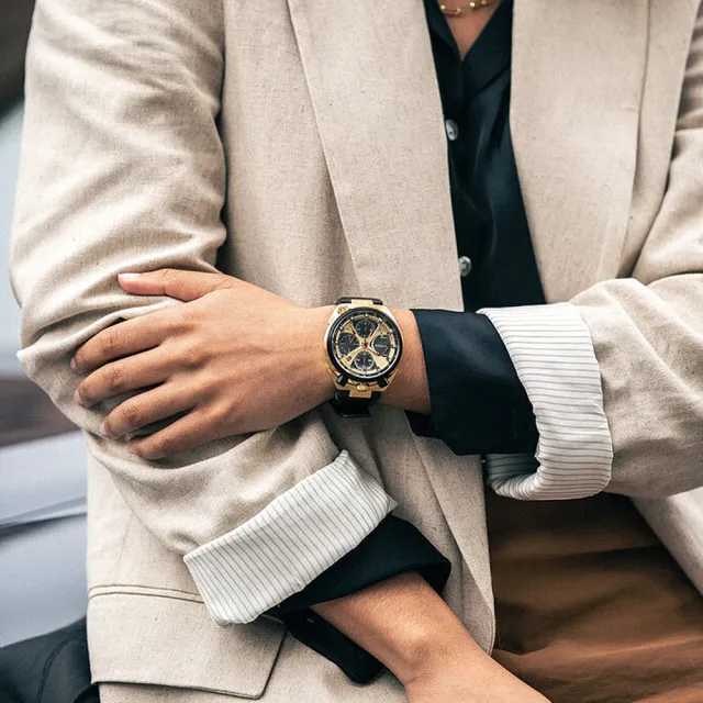 【CITIZEN 星辰】PROMASTER Tsuno Chrono 50週年限定款光動能三眼計時錶-44.5mm 送禮 禮物(AV0072-01X)