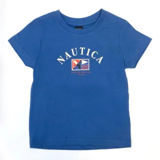 【NAUTICA KIDS】男小童 藍底旗幟LOGO T恤 3-7歲(Nautica kids T恤 小男童尺寸)
