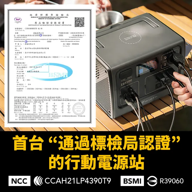 【BLUETTI】EB55 700W野獸級戶外行動電源站(預備電源/露營/停電/防颱/儲能電站)