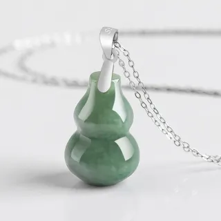【MoonDy】項鍊 飾品 玉項鍊 翡翠項鍊 避邪項鍊 葫蘆吊墜 開運項鍊 純銀項鍊 玉石項鍊 銀 