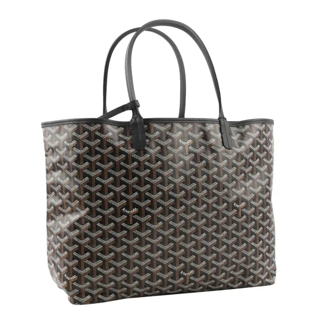 【GOYARD 高雅德】Saint Louis PM 經典圖紋中型購物包(黑色)