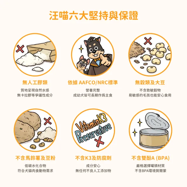 【汪喵星球】狗狗95%無膠主食罐80g*24入-綜合口味(狗主食罐/犬罐 全齡適用)