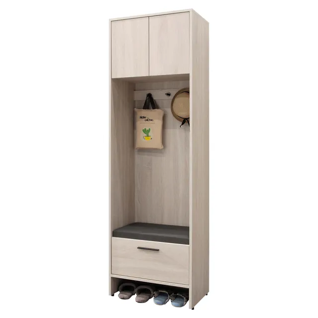 【BODEN】MIT台灣製 | 伊莎2尺二門下開放式高鞋櫃/玄關收納櫃/隔間置物櫃-座鞋櫃款