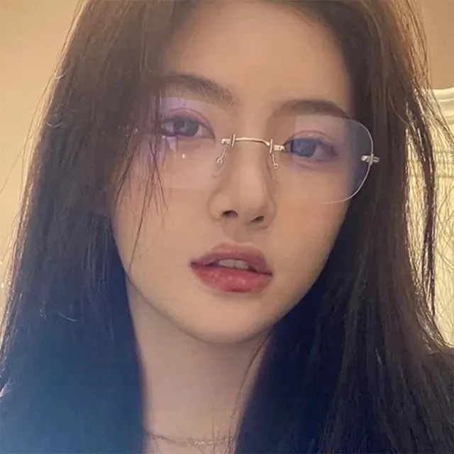 【LEESA】無框眼鏡\純鈦鏡框\百搭眼鏡\方框眼鏡\素顏眼鏡\眼鏡架\眼鏡框\眼鏡\無邊框眼鏡\