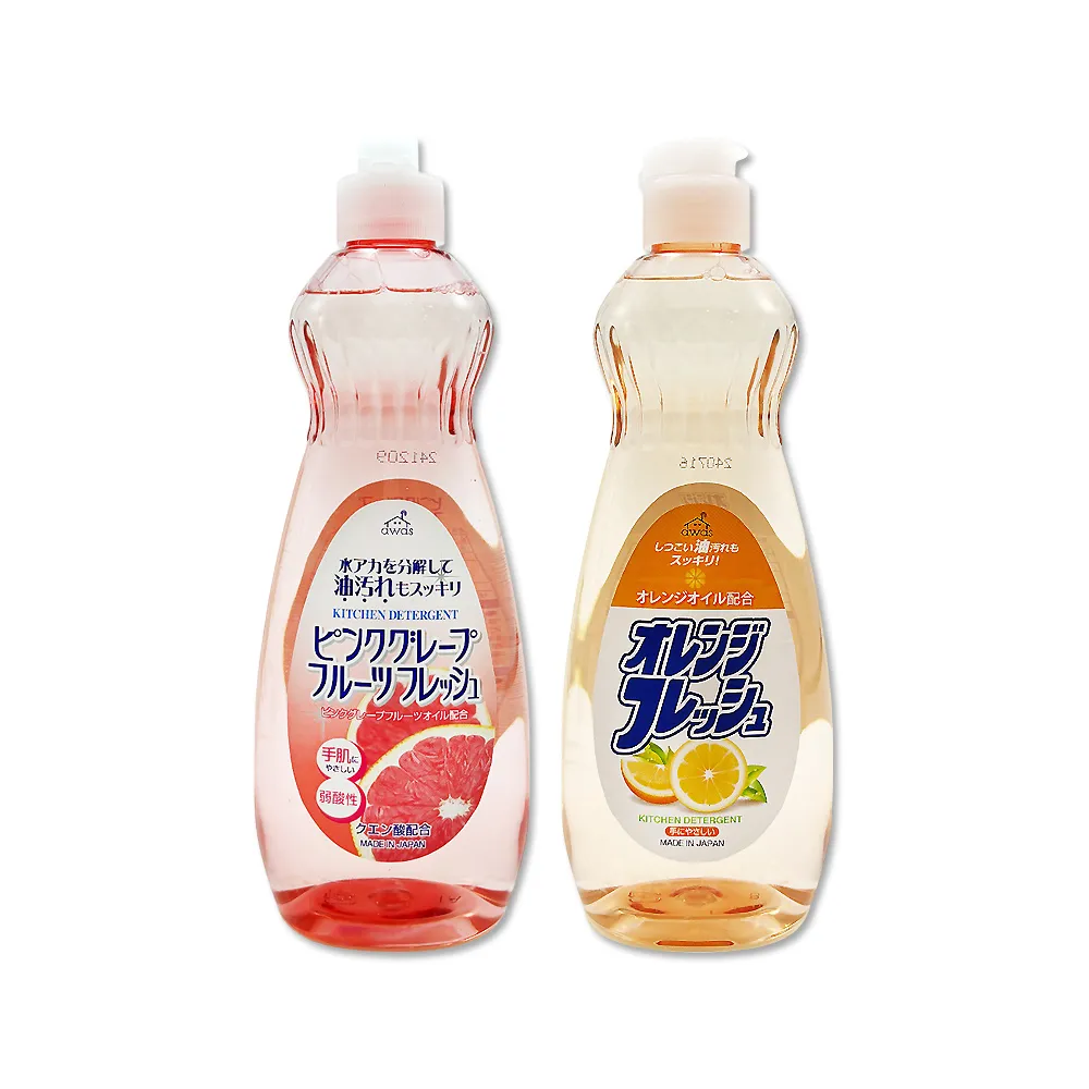 【日本Rocket火箭石鹼】AWAS酵素除乾硬油污消臭濃縮洗碗精600ml/瓶(廚房碗盤餐具洗潔精溫和食器清潔劑泡沫)