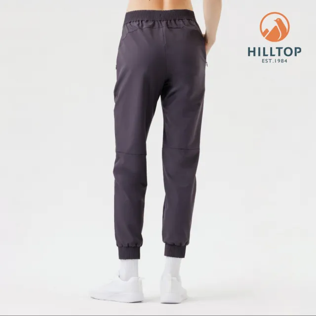 【Hilltop 山頂鳥】抗UV吸濕快乾彈性縮口長褲 女款 黑｜PS07XFQ8ECA0
