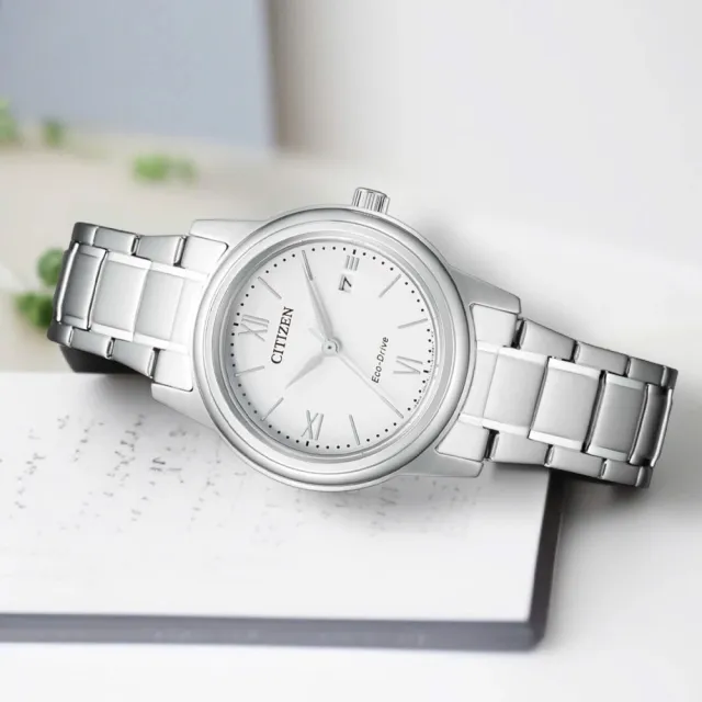 【CITIZEN 星辰】光動能鋼帶女錶 FE1220-89A