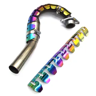 【Supamoto】排氣管防燙蓋—彩鈦(不鏽鋼/越野/護蓋/膨脹室/前段/中段/側繞/通用/改裝/檔車)