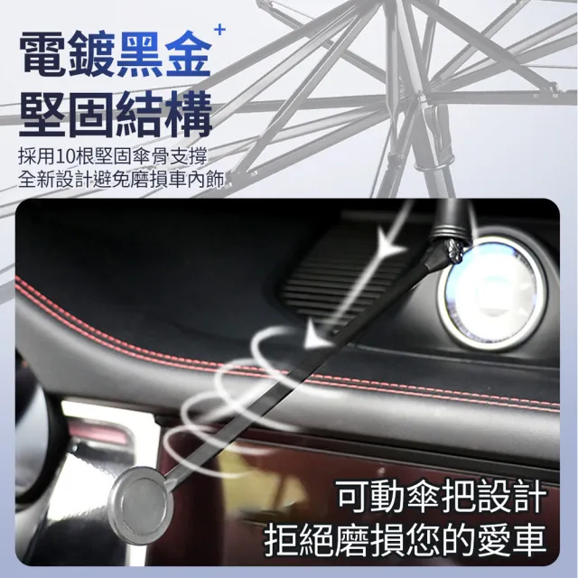 【ANTIAN】汽車前擋玻璃可彎桿遮陽傘 車用防曬隔熱遮陽擋 車載折疊防紫外線擋板 附收納皮套