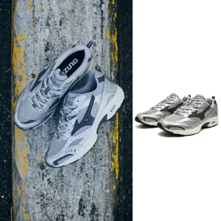 【MIZUNO 美津濃】MXR SPORTSTYLE 男女款 復跑 慢跑鞋 休閒鞋(D1GA245106 淺灰 銀 黑 Y2K)