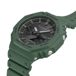 【CASIO 卡西歐】G-SHOCK G-SHOCK 潮流玩家八角雙顯休閒太陽能電力藍牙錶-黑面X綠(GA-B2100-3A)