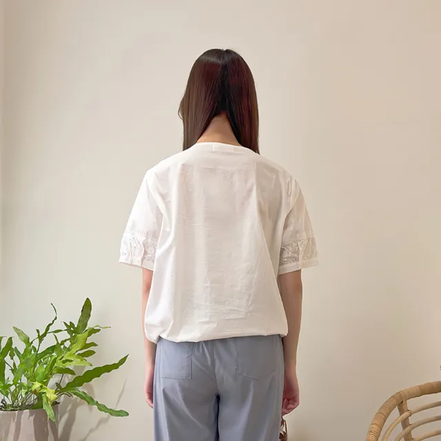 【Hana Mokuba】花木馬日系女裝刺繡花布綁帶收口上衣(造型上衣)