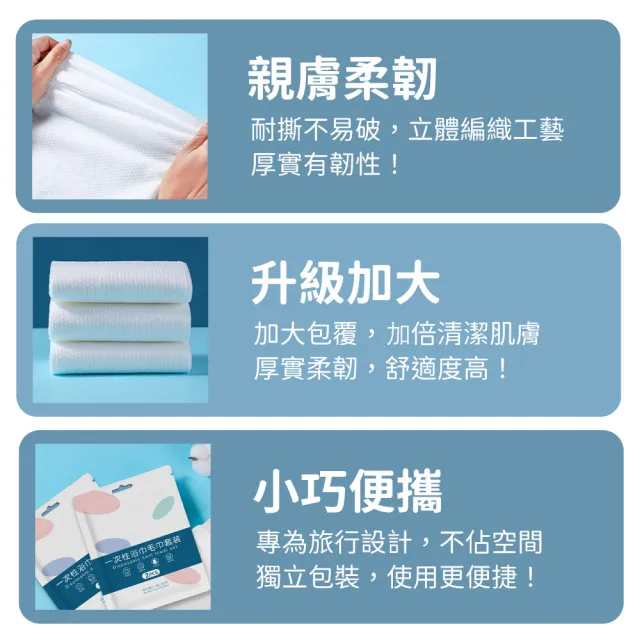 【沐蓓 MuBei】旅行必備毛巾浴巾組 10+10超值組(免洗浴巾 免洗毛巾 拋棄式毛巾)
