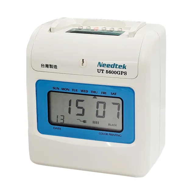 【NEEDTEK 優利達】官方直營 UT5600GPS 自動校時六欄位微電腦打卡鐘(附100張考勤卡+10人卡架)
