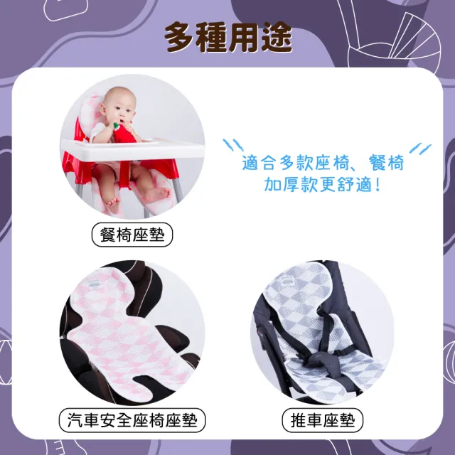 【YODO XIUI】3D 厚款推車坐墊(推車配件/提籃/餐椅/推車透氣墊/萬用坐墊/餐椅墊/厚款坐墊)