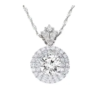 【Vividventure 亞帝芬奇】GIA 1克拉 FSI2 3VG 八心八箭 無螢光 天然鑽石 鑽石 項鍊 超越(鉑金台+18K金鍊)