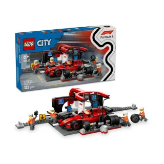 LEGO 樂高】城市系列60443 F1維修站、維修人員和Ferrari 汽車
