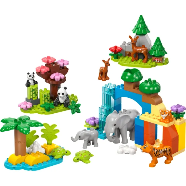 【LEGO 樂高】得寶系列 10446 3 合 1 野生動物家庭(動物玩具 幼兒積木 兒童玩具 學習積木 禮物)