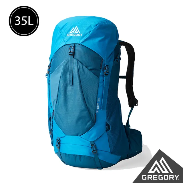 【Gregory】35L STOUT 登山背包 登山包 界限藍 漠石黃(透氣背板 臀帶 單日登山包 健行包 水袋包 睡袋隔間)