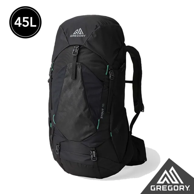 【Gregory】45L STOUT 登山背包 登山包 森林黑 漠石黃 界限藍(透氣背板 臀帶 多日登山包 水袋包 睡袋隔間)
