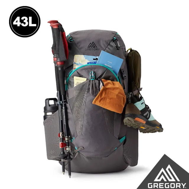 【Gregory官方直營】女 43L JADE 登山背包 登山包 水袋包 S/M(寶石紅 神秘灰)
