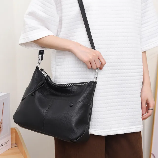 【VERTEX】頭層牛皮垂墜感兩用包-B