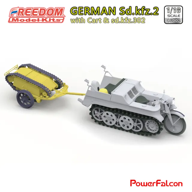 【PowerFalcon】Freedom 1/16 德軍Sd.kfz.2履帶車&哥利亞遙控炸彈(16002 二戰模型 模型收藏 軍事模型)