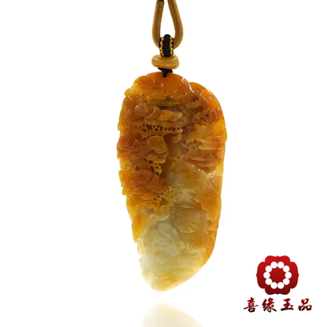 【喜緣玉品】虎 天然翡翠A貨 黃翡 富貴下山虎 玉珮-僅此一品(開運風水)(直)