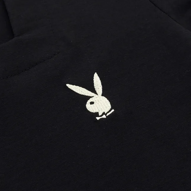 【PLAYBOY】方領後露腰短版T-SHIRT(黑色)