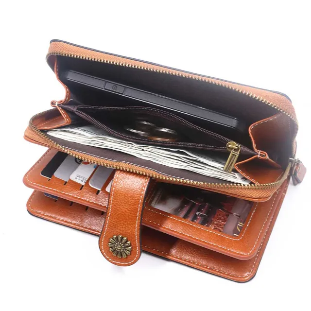 【MoonDy】錢包 皮包 錢包女 拉鍊錢包 長夾女生 大容量超能裝 手機錢包 女長夾 黃色長夾