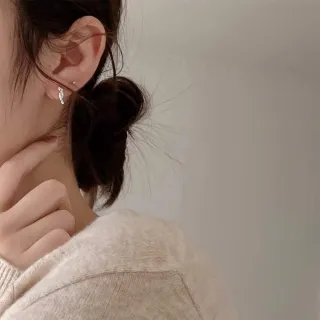 【KT DADA】925 純銀耳環 圈圈耳環 易扣式耳環 抗過敏耳環 易扣式耳環 女生禮物 女孩生日 