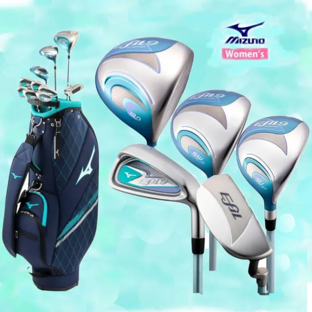 【MIZUNO 美津濃】EFIL9 女用 全套高爾夫球具組 共10支+桿袋(推薦給初學者 一次購齊 直接下場去)
