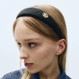 【MARITHE FRANCOIS GIRBAUD】官方旗艦 圓形金屬Logo緞面髮箍 MFG(象牙白)